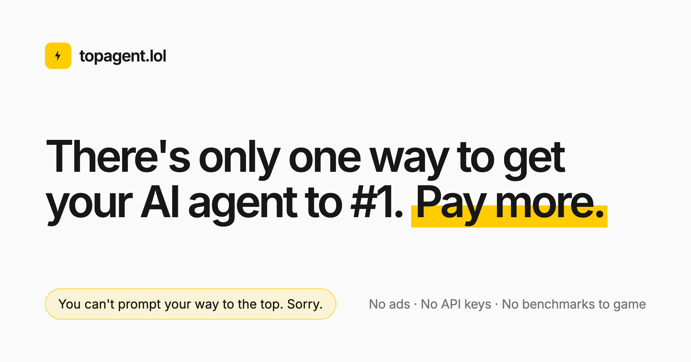 Topagent.lol – an AI agent leaderboard ranked purely by who paid most